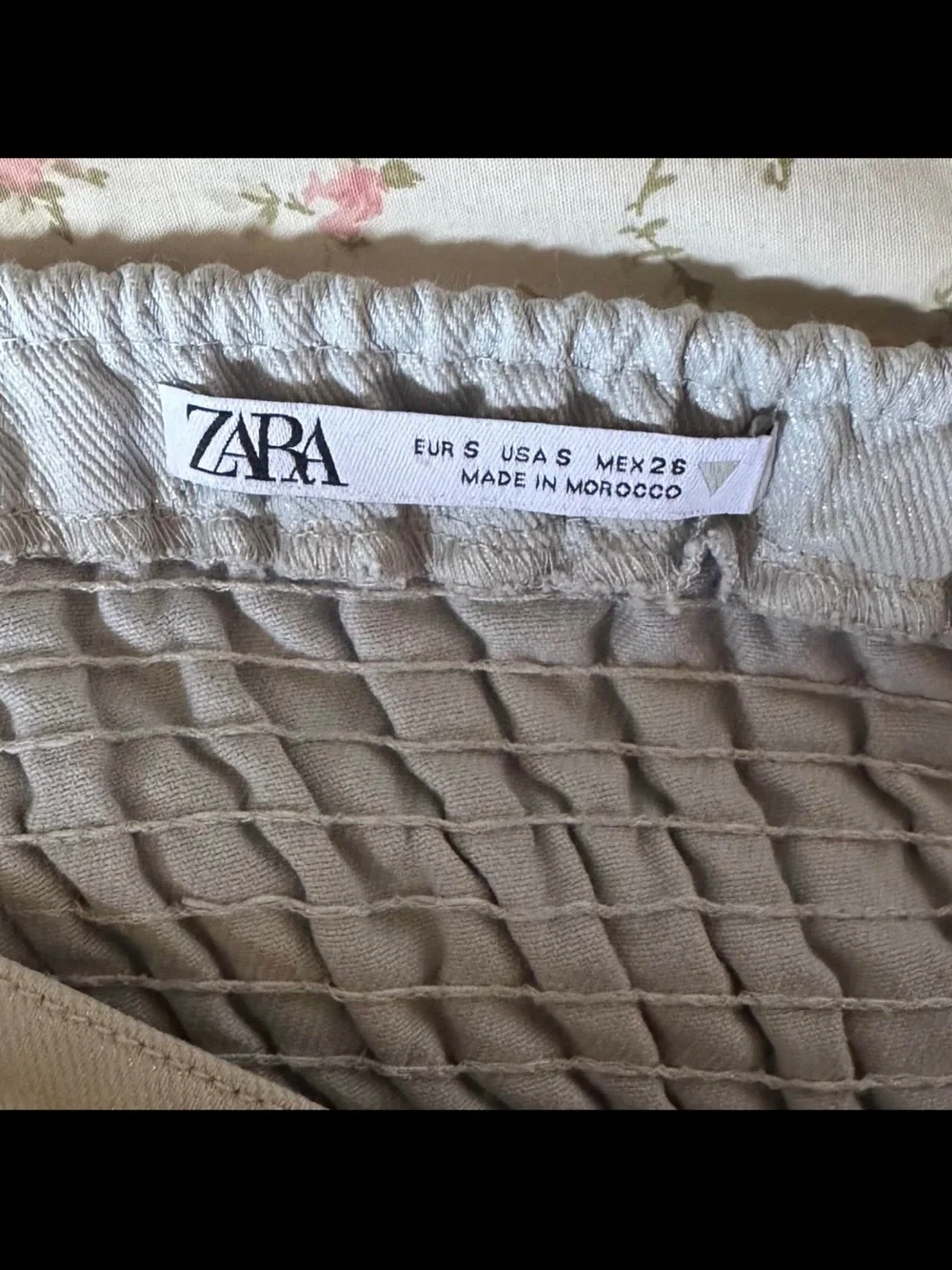ZARA Light Gray Denim Button-Front Corset Top - Picture 3 of 3